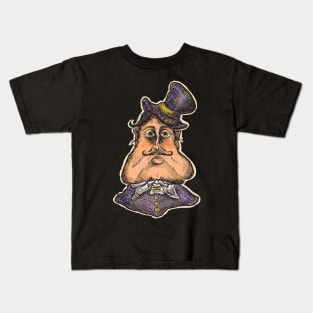 Cute fashionable Steampunk man character Kids T-Shirt